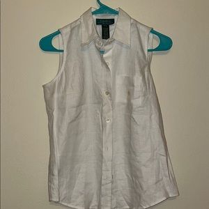 Lauren Ralph Lauren white sleeveless button up PS